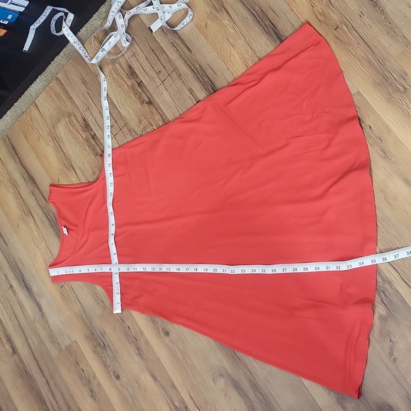 OLD NAVY Orange Sleeves Rayon Tent Swing Midi Dress - Picture 7 of 7